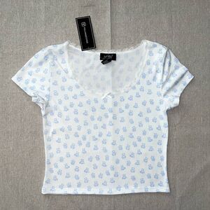 Just Polly | NWT Cropped Teddy Bear Tee | Large